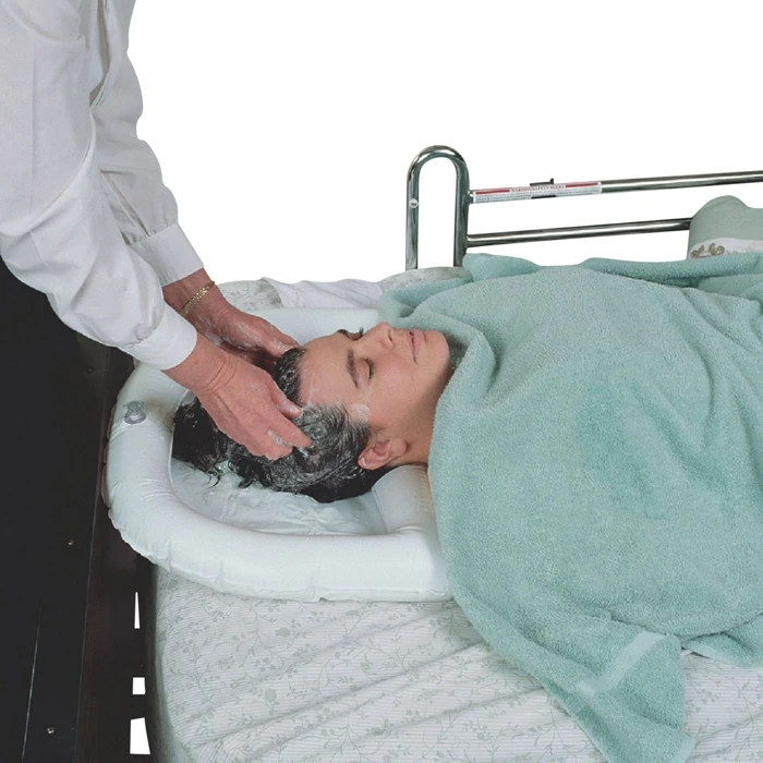 Inflatable Crescent Shaped Shampoo Basin 3 Inflatable Crescent Shaped Shampoo Basin